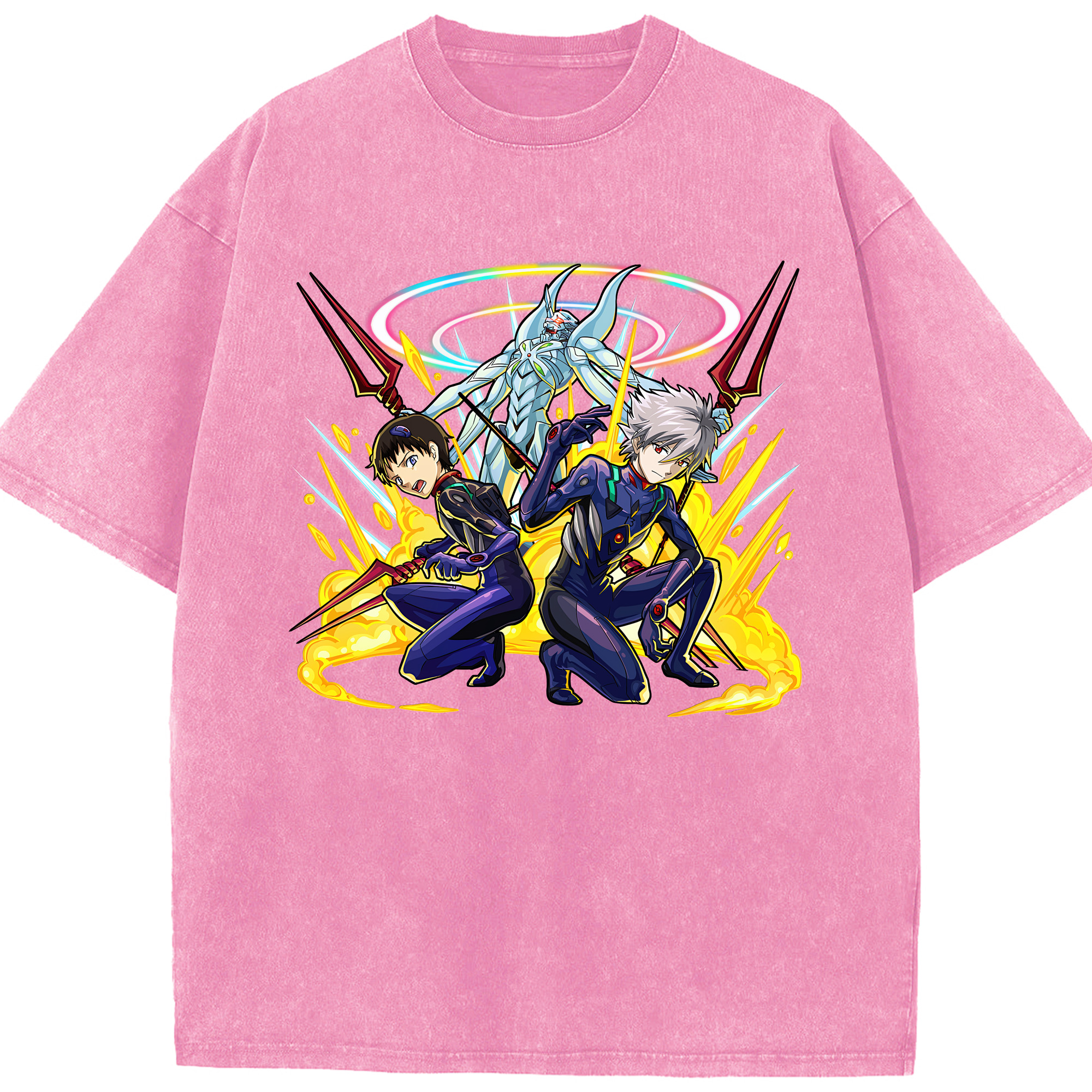 （画像用） EVA 新世紀エヴァンゲリオン 綿100% ヴィンテージ風 半袖Tシャツ（フロントプリント）